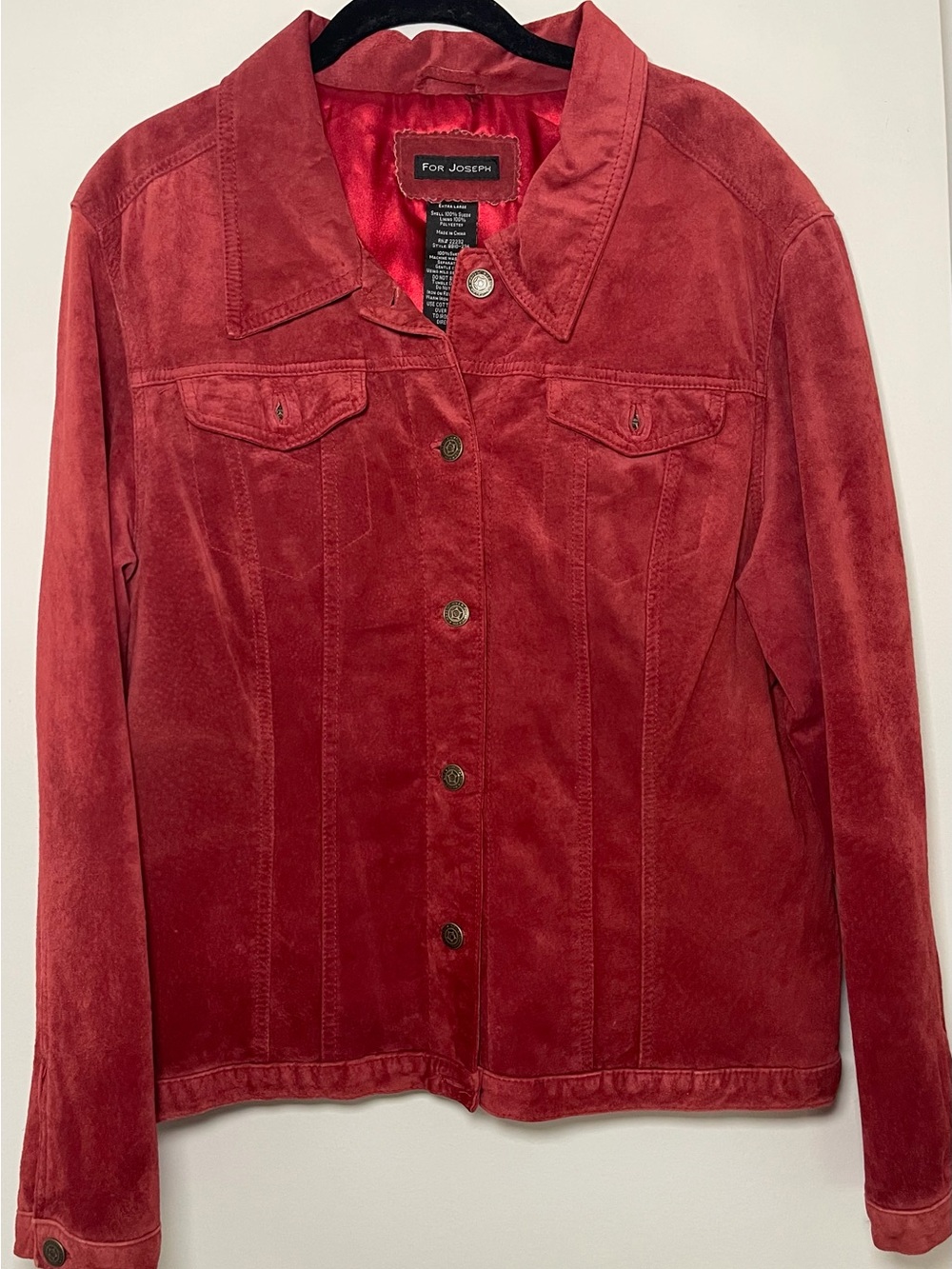 For Joseph Women’s Red Suede Satin Jacket